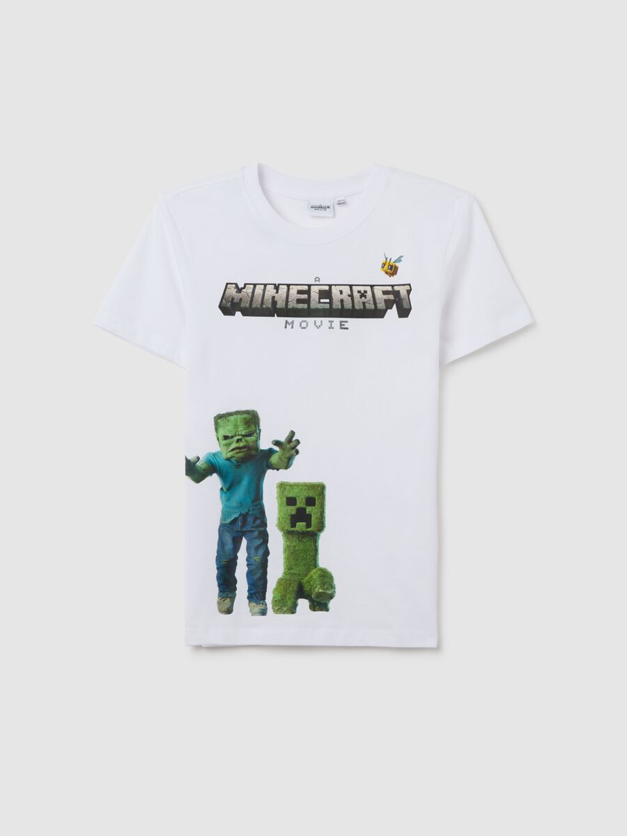White OVS Kids T-shirt with Minecraft print_0