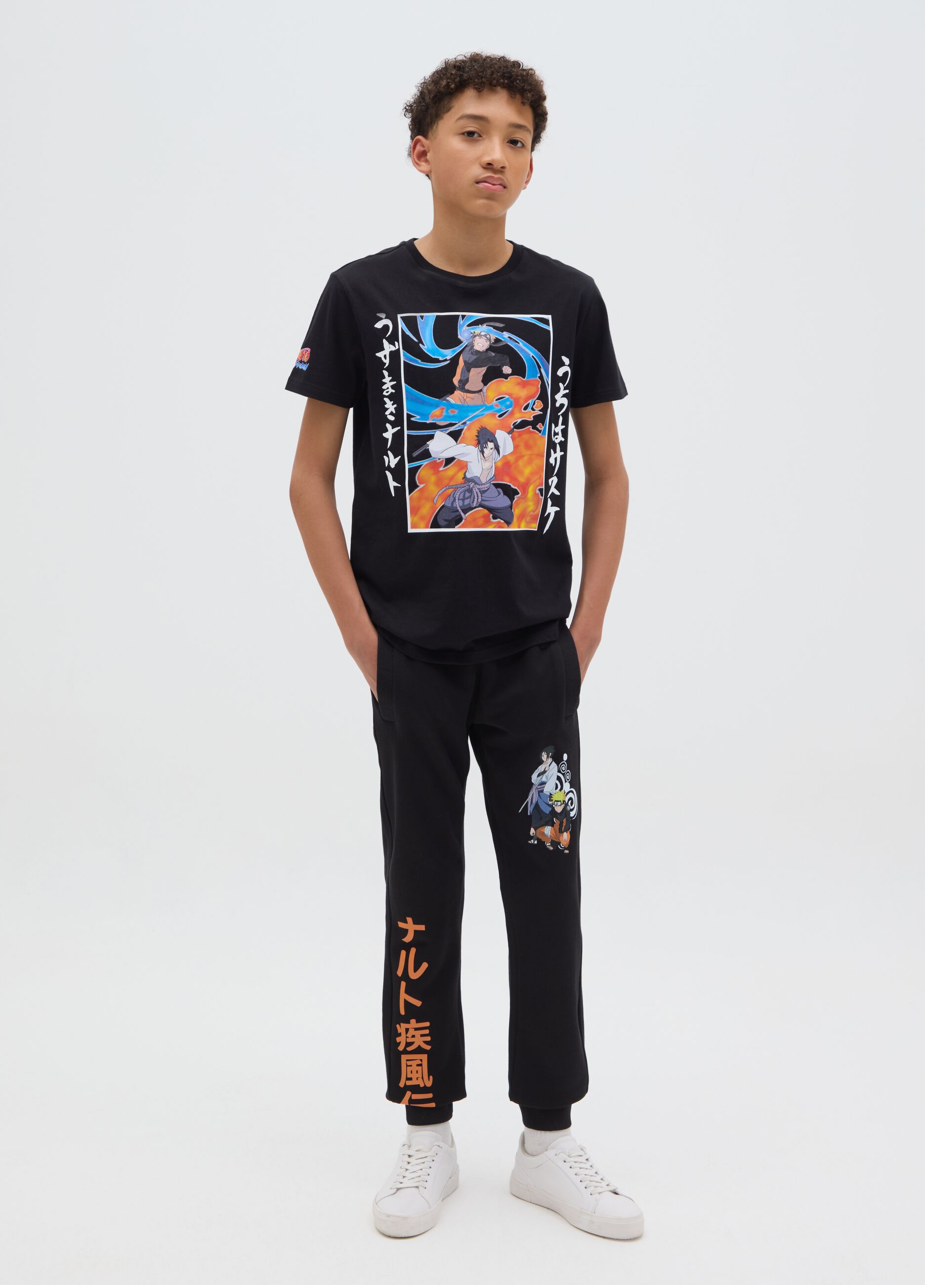 Joggers with drawstring and Naruto print