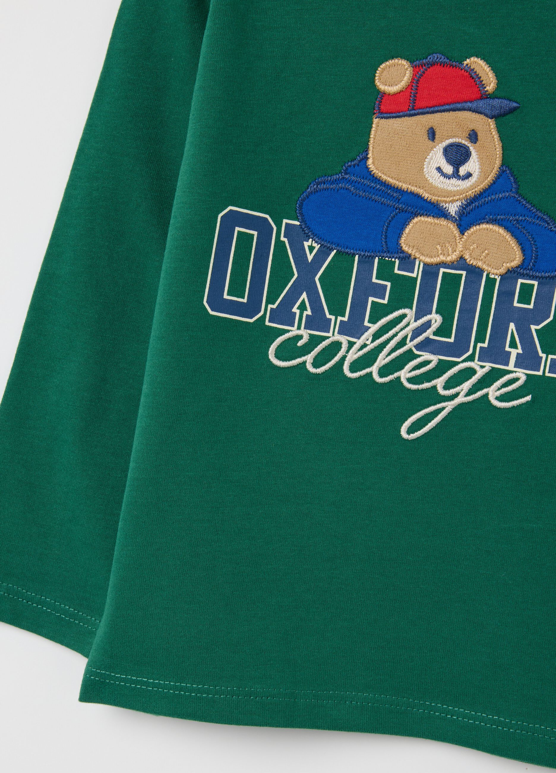 Children's T-shirt in pure green cotton regular fit