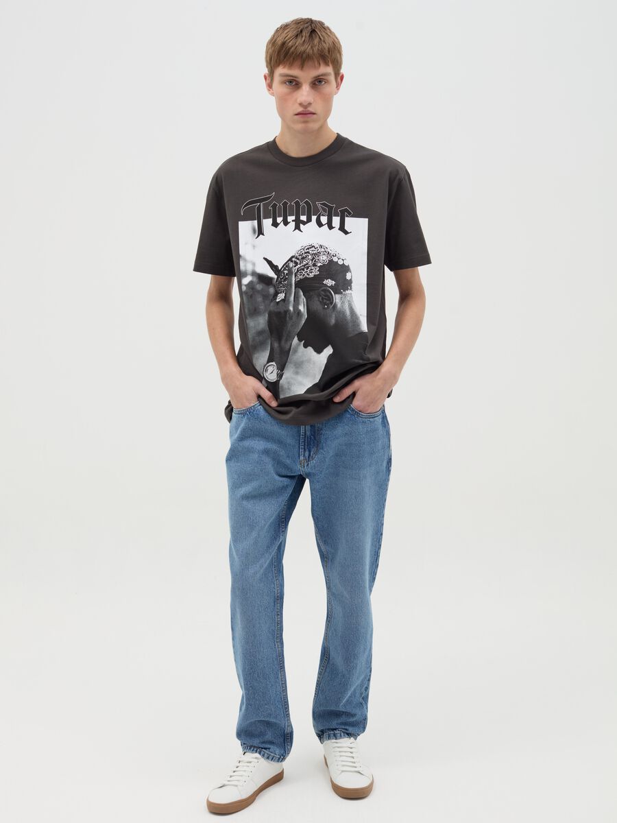 Cotton T-shirt with Tupac print_1