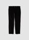 Black ribbed slim-fit stretch cotton trousers_0