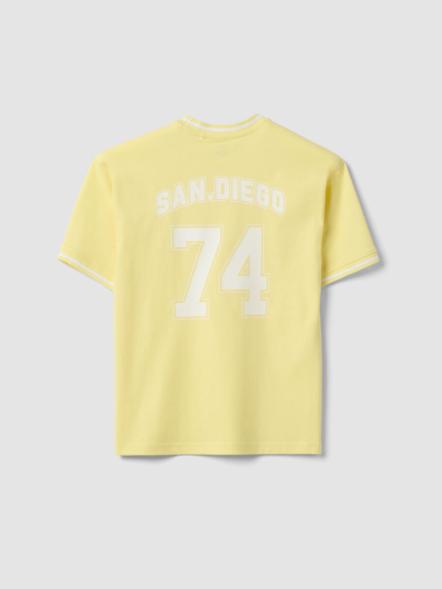 Boys' yellow pure cotton relaxed fit t-shirt with number_4