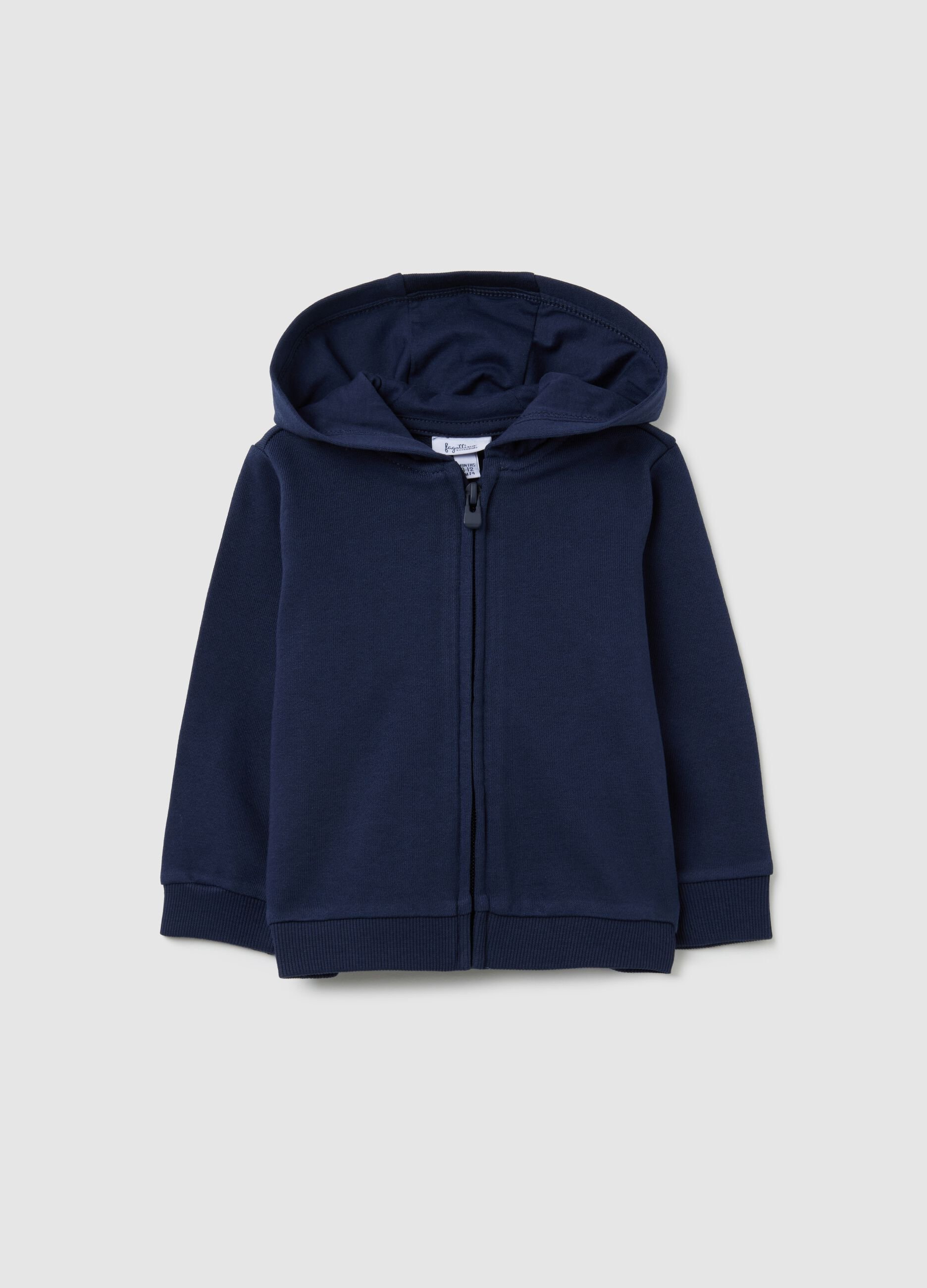 Felpa da neonata in puro cotone blu regular fit