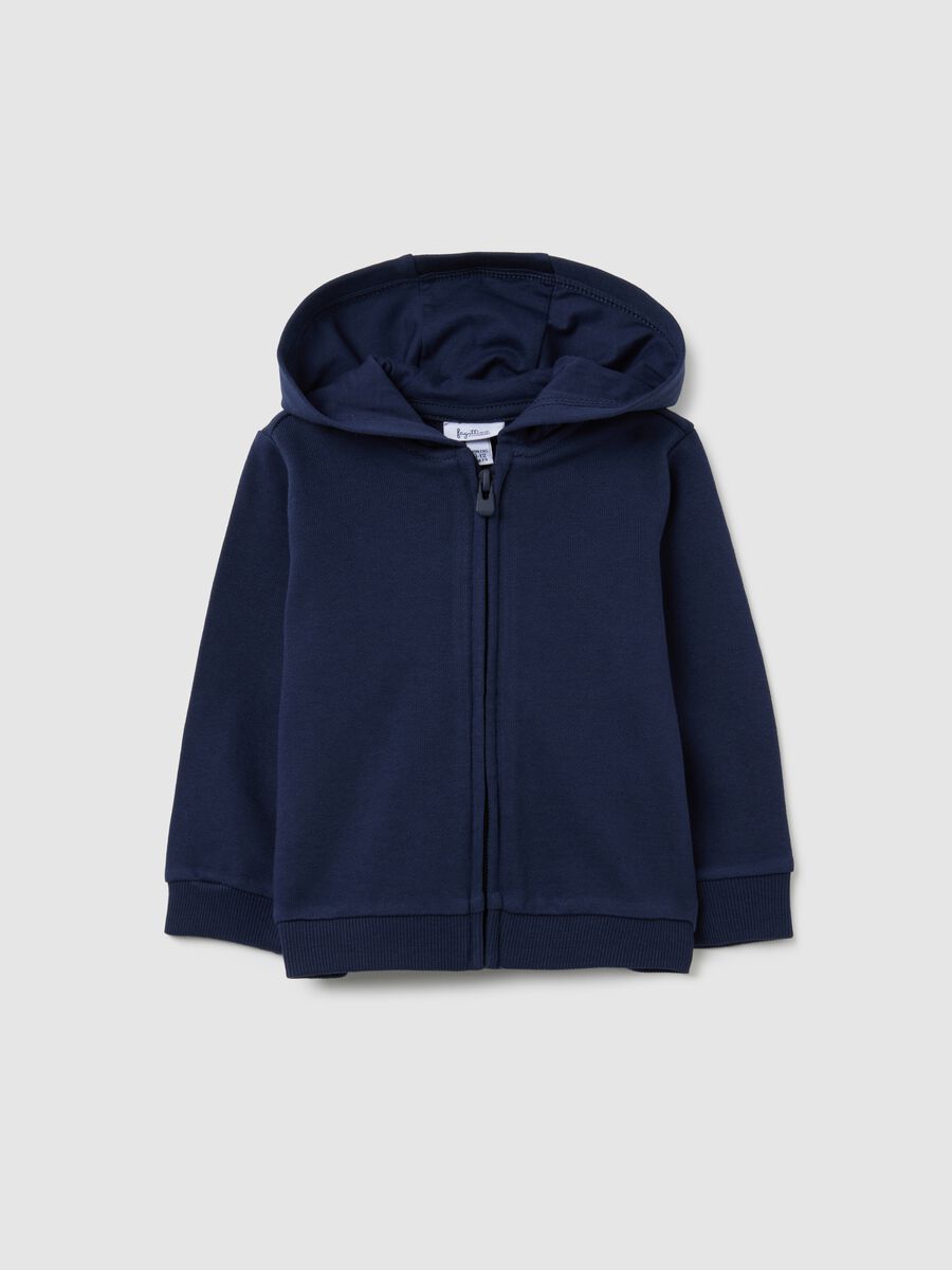 Felpa da neonata in puro cotone blu regular fit_0