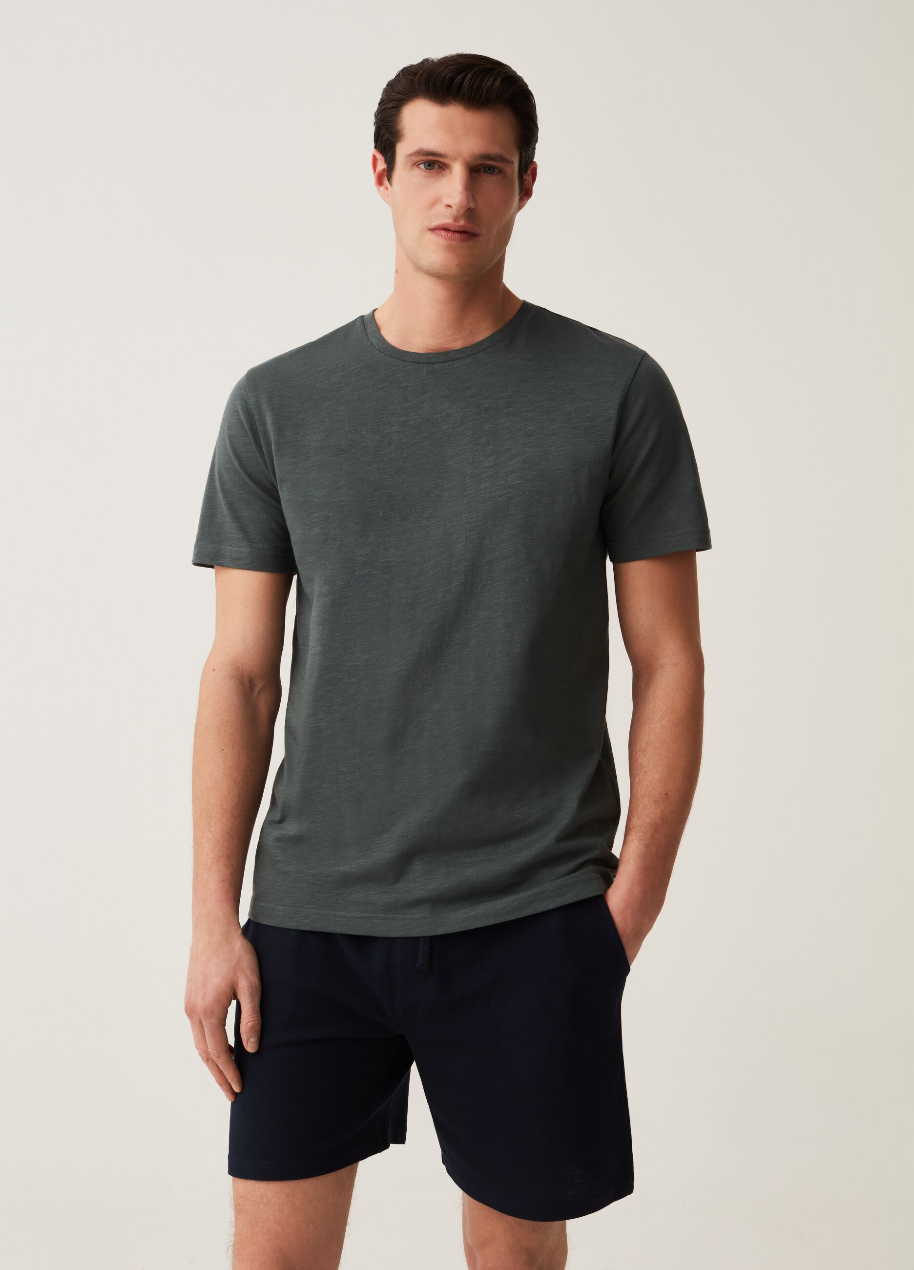 T-shirt intima in cotone slub_0