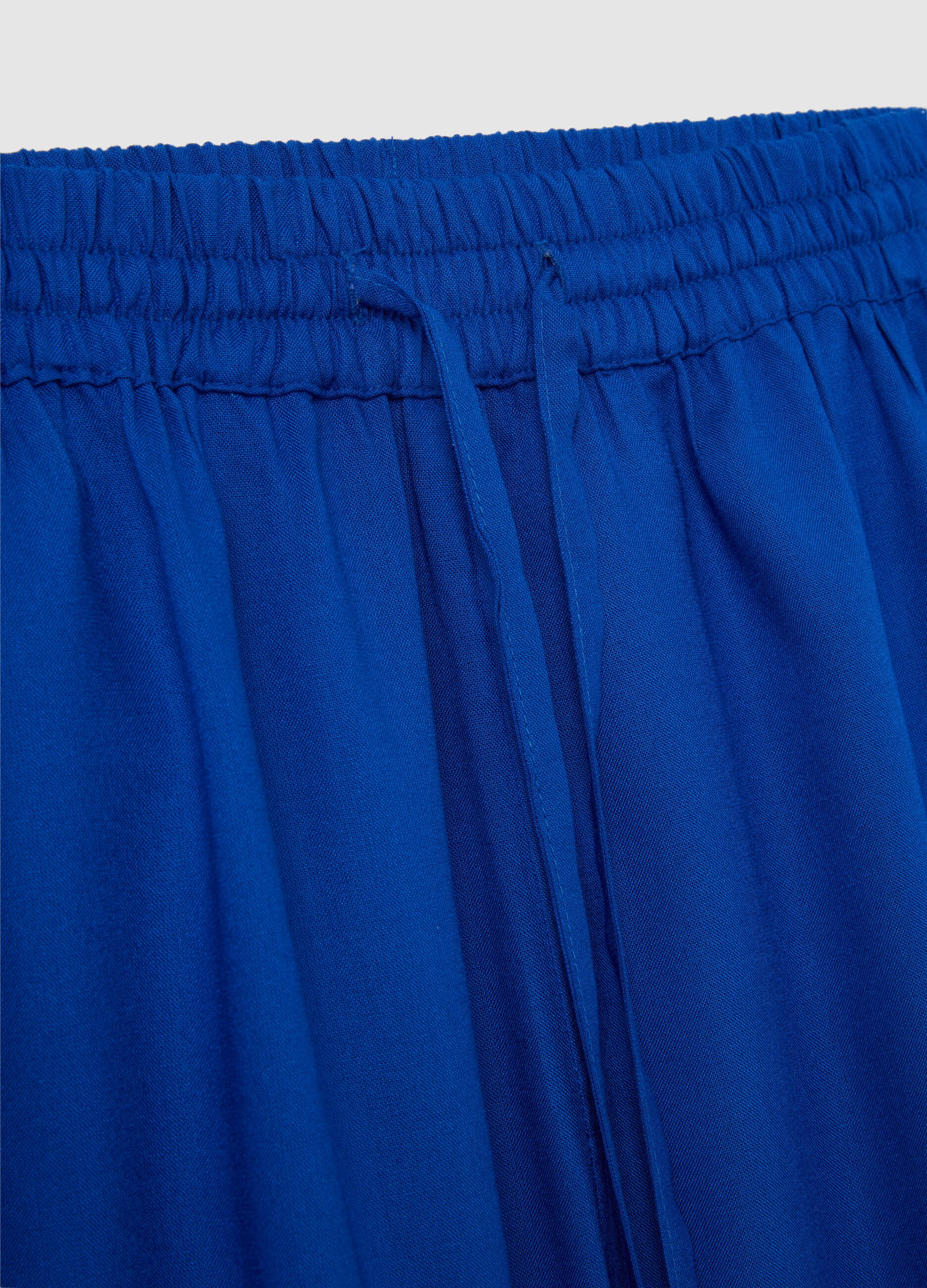Women's Royal Viscose Shorts with Drawstring