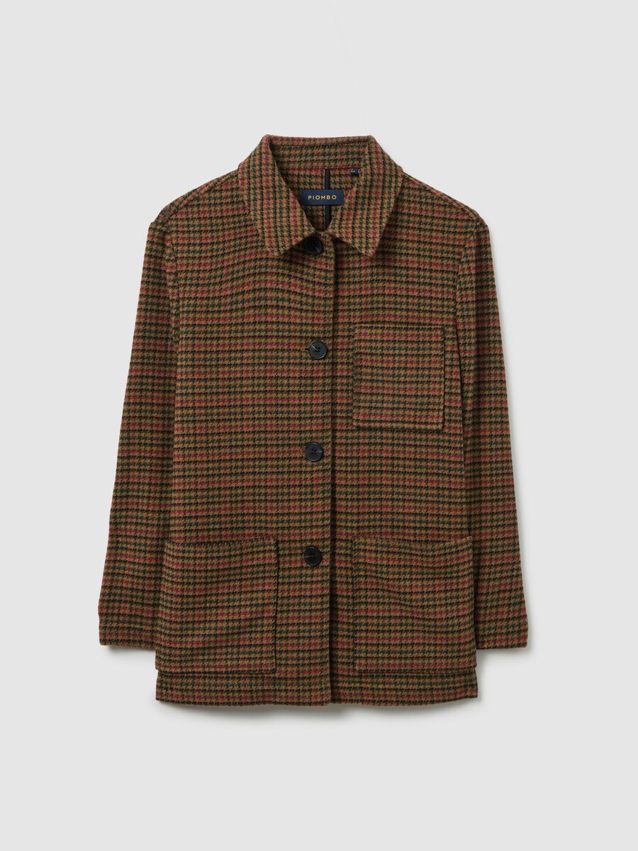 Brown Wool Blend Checked Regular Fit Blazer_5
