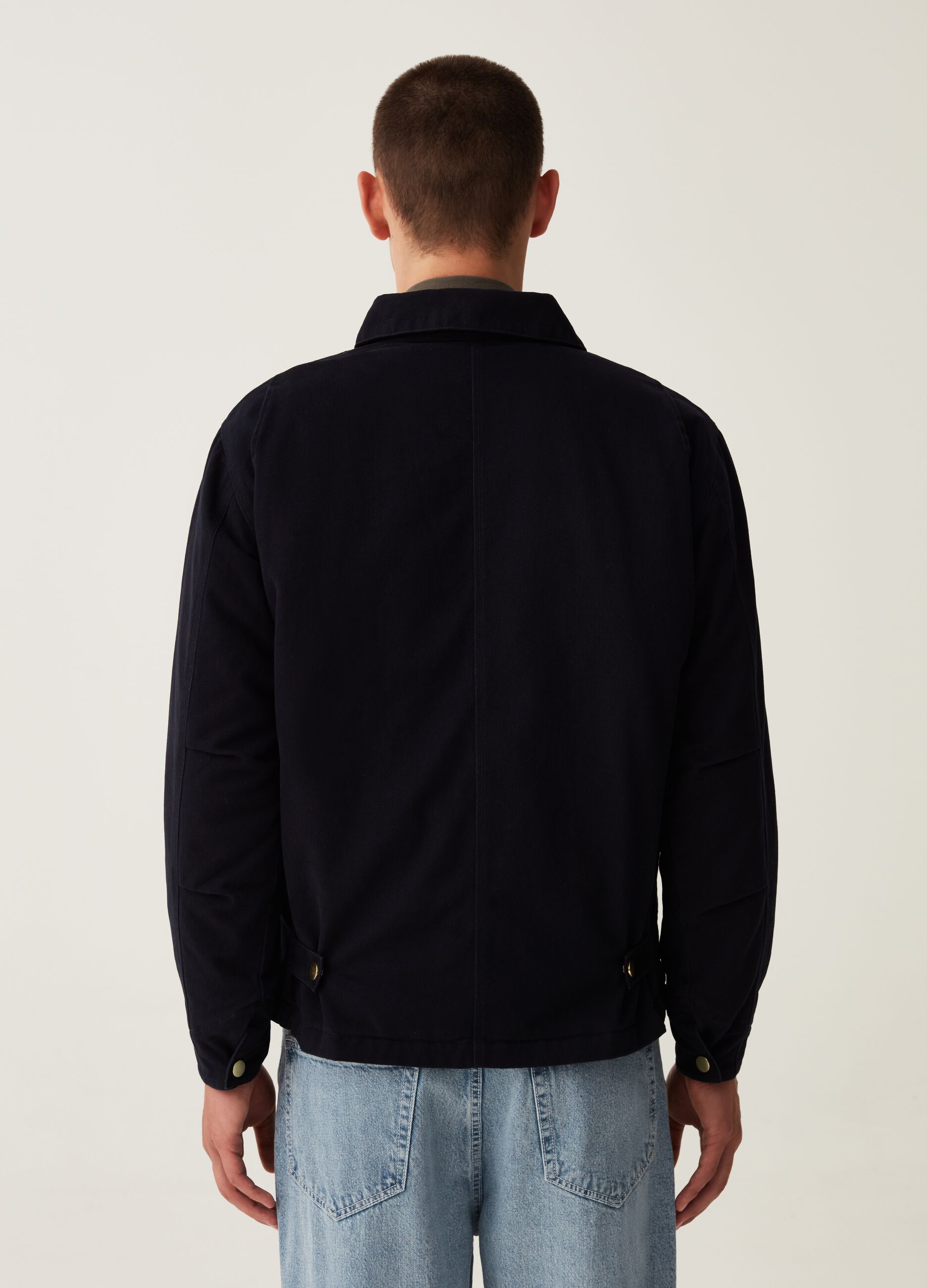 Shacket in cotone con zip