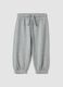 Grey marl jogger trousers in pure organic cotton_0