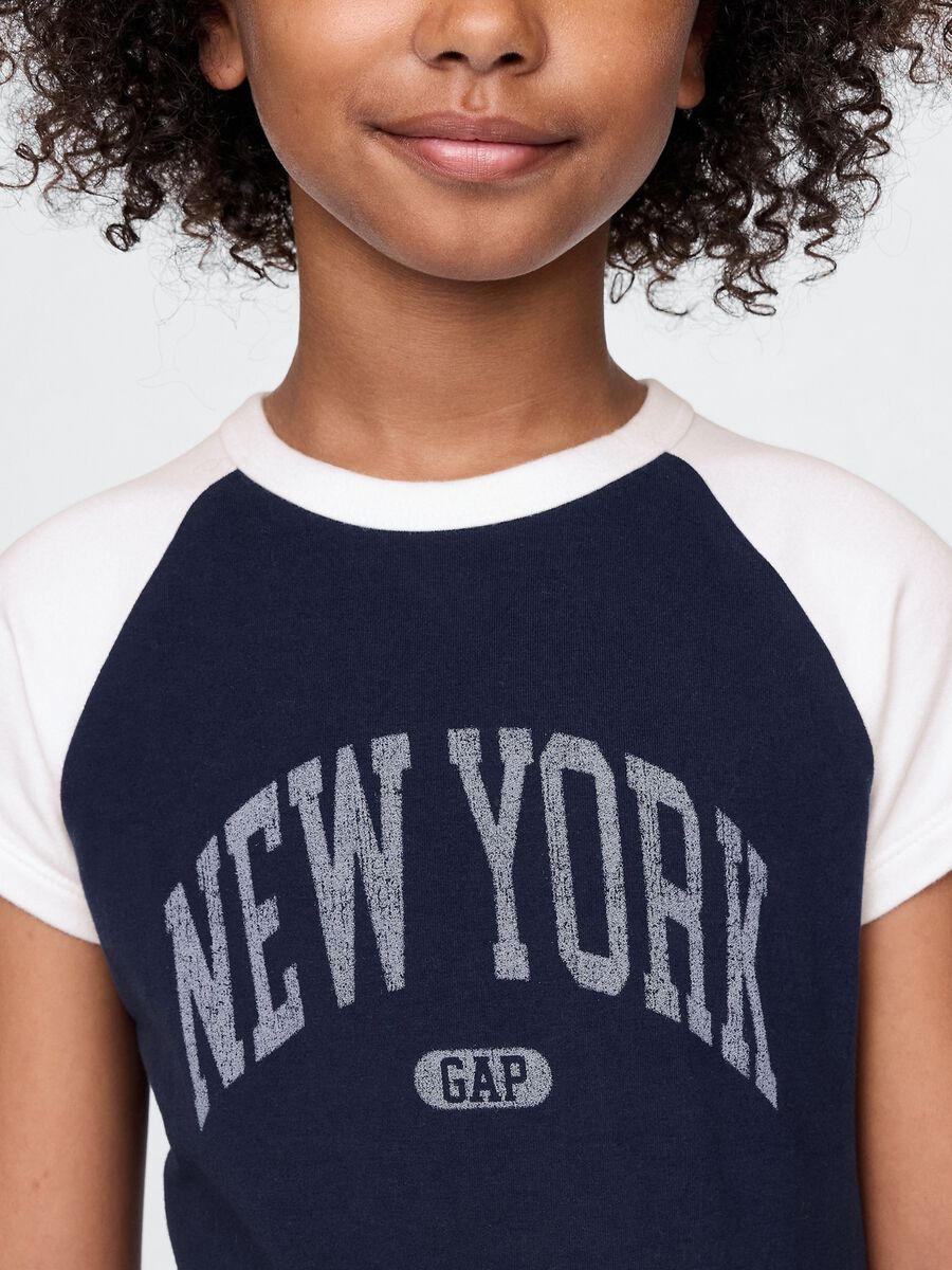Blue short raglan sleeve T-shirt GAP Kids_2