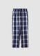 Men&rsquo;s blue organic cotton checked pyjama trousers_4