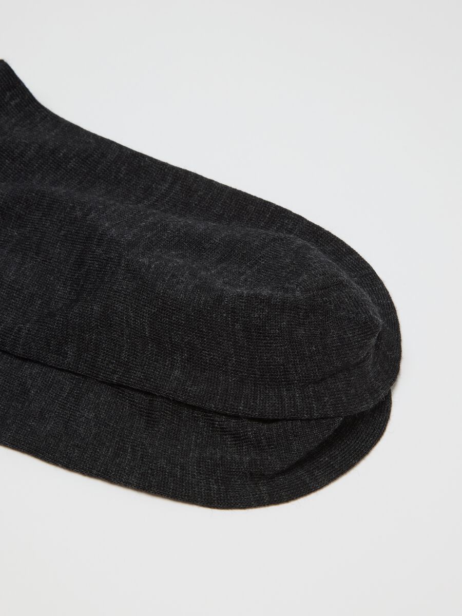 Two-pack of black long wool blend socks_2