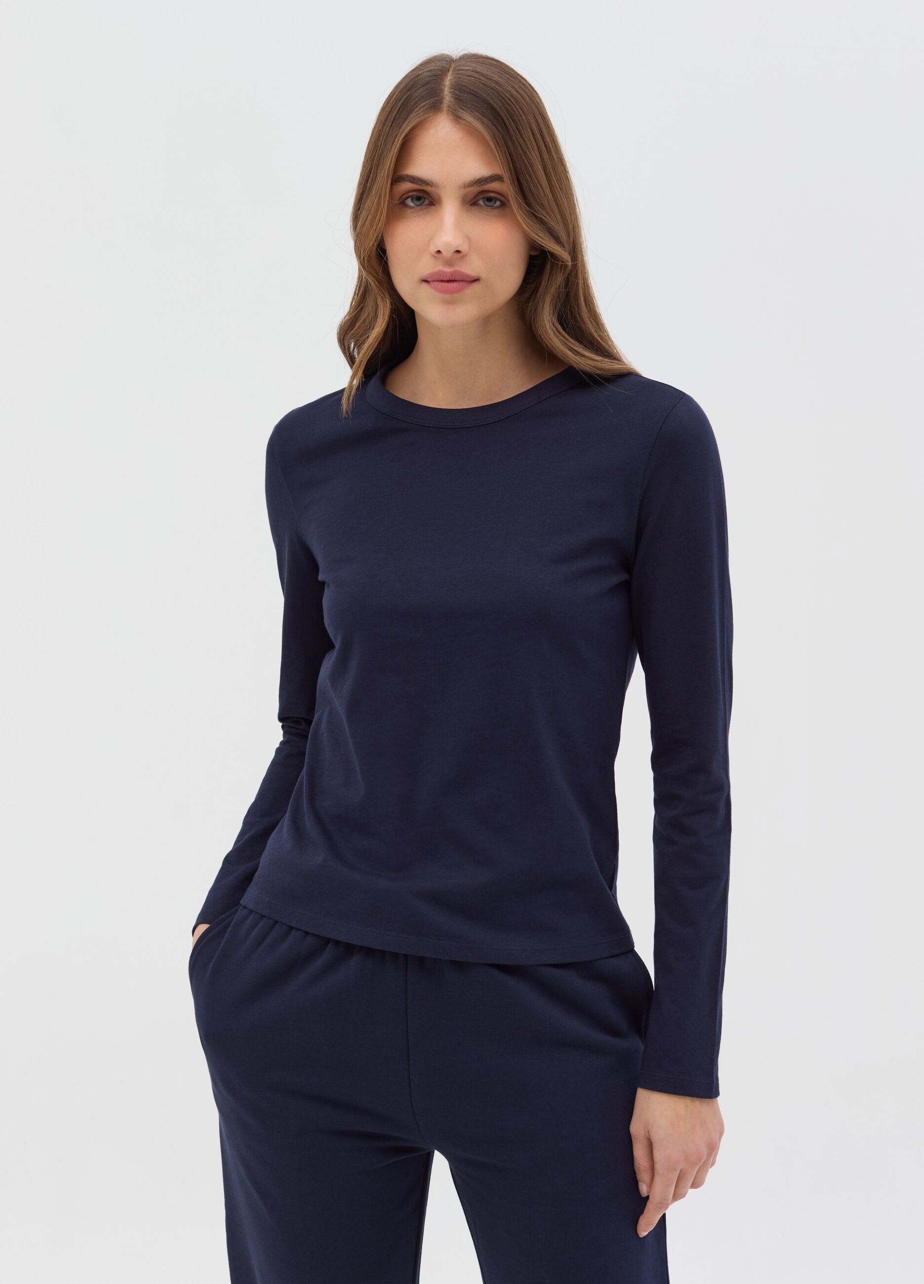 Essential long-sleeved T-shirt in cotton