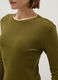 Maglia a maniche lunghe in puro cotone verde regular fit_3