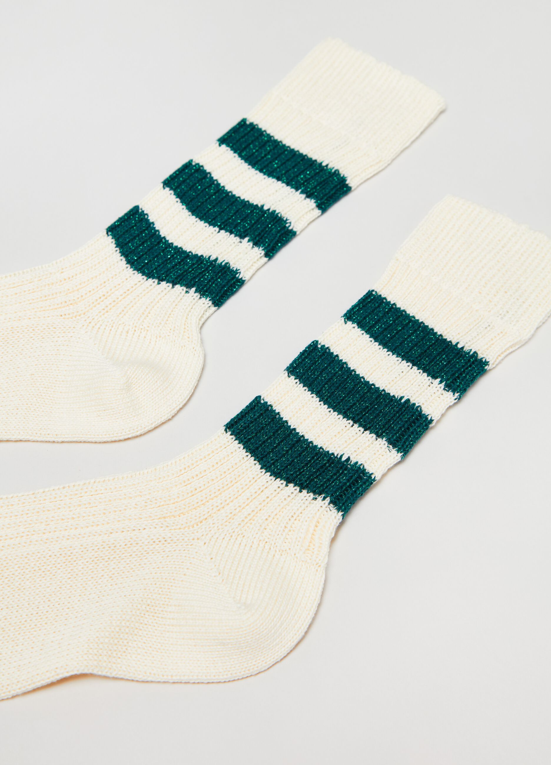 Cotton socks with lurex