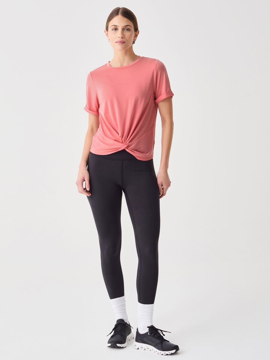 ALTAVIA STUDIO technical fabric T-shirt with knot_1