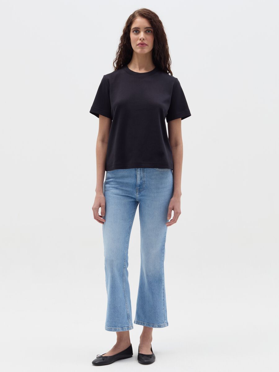 Solid colour T-shirt with round neck_1