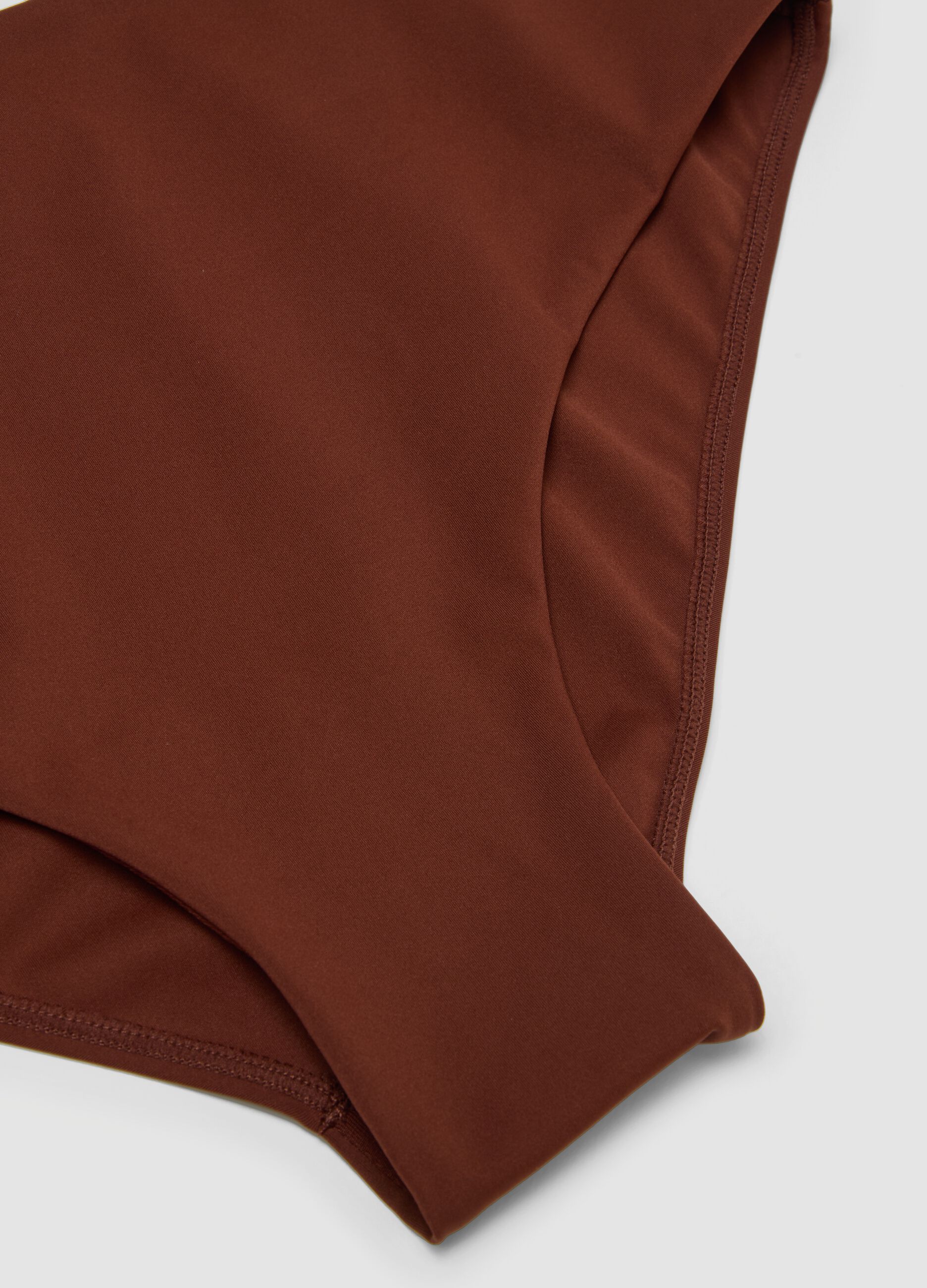 Brown stretch-fabric bikini bottoms