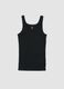 Black pure organic cotton ribbed vest_4