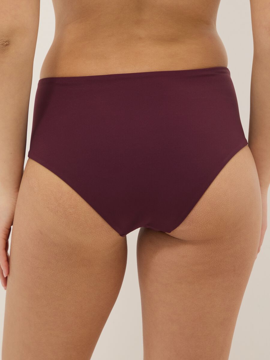 Purple high-waist stretch bikini bottoms with shaping effect_2