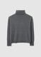 Grey high-neck pure wool jumper in regular fit_4