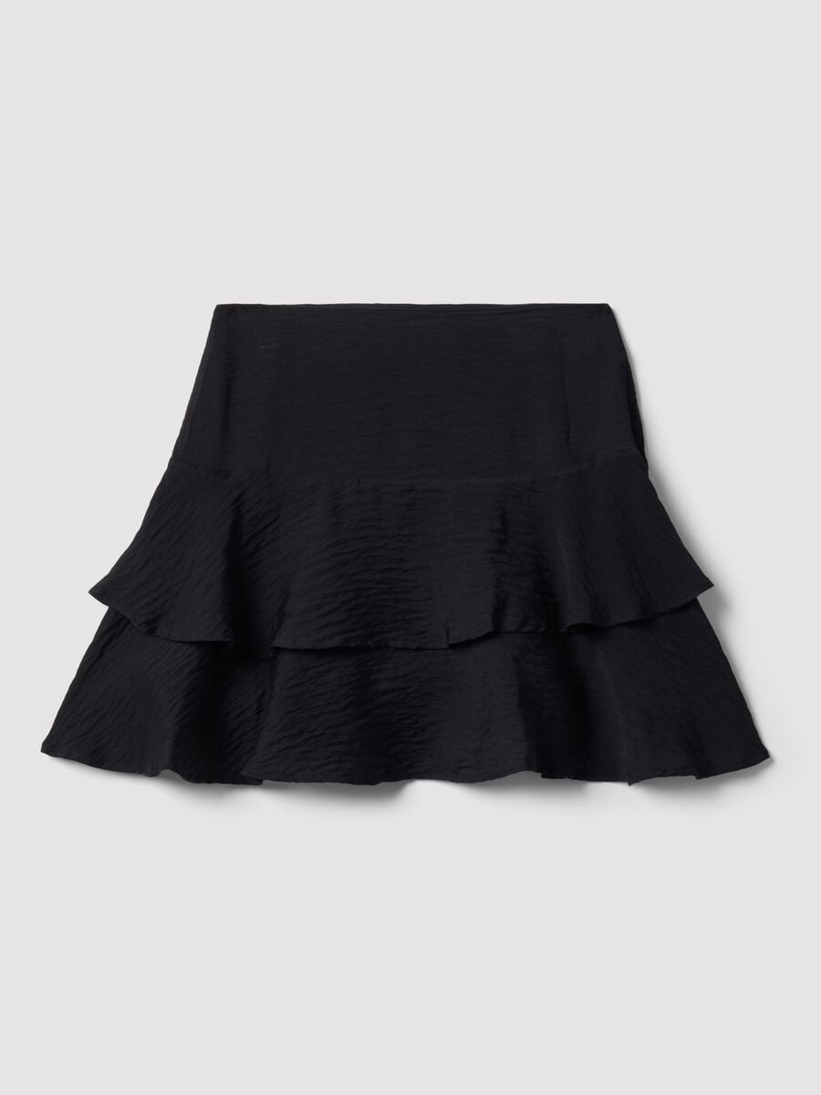 Black viscose-blend tiered skirt_6