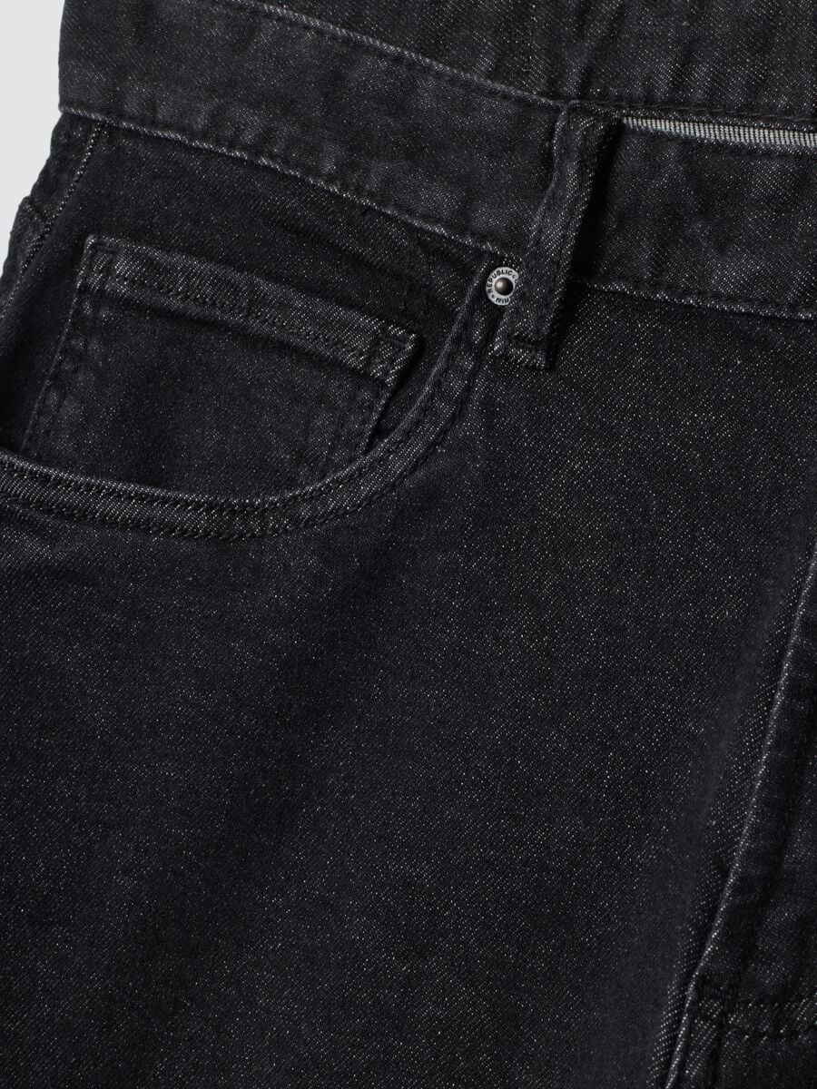 Jeans denim neri in cotone elasticizzato regular fit_6