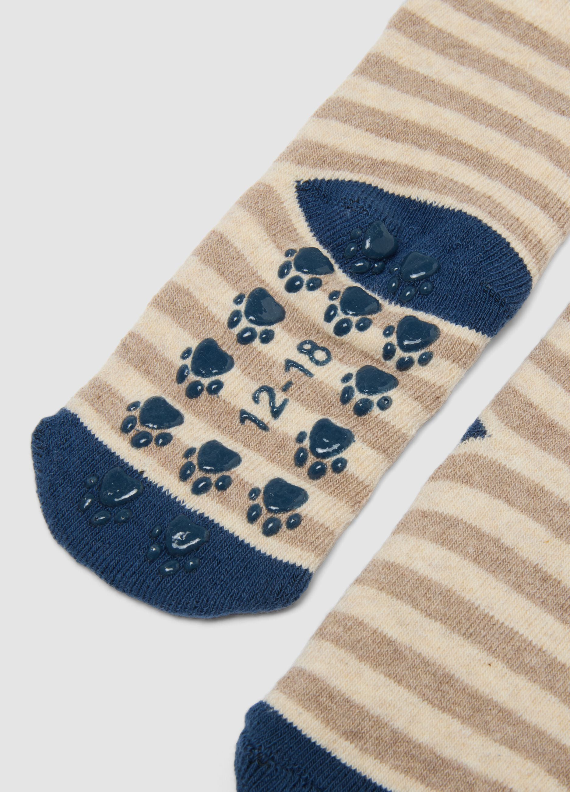 2-pack of multicolour non-slip socks in organic stretch cotton