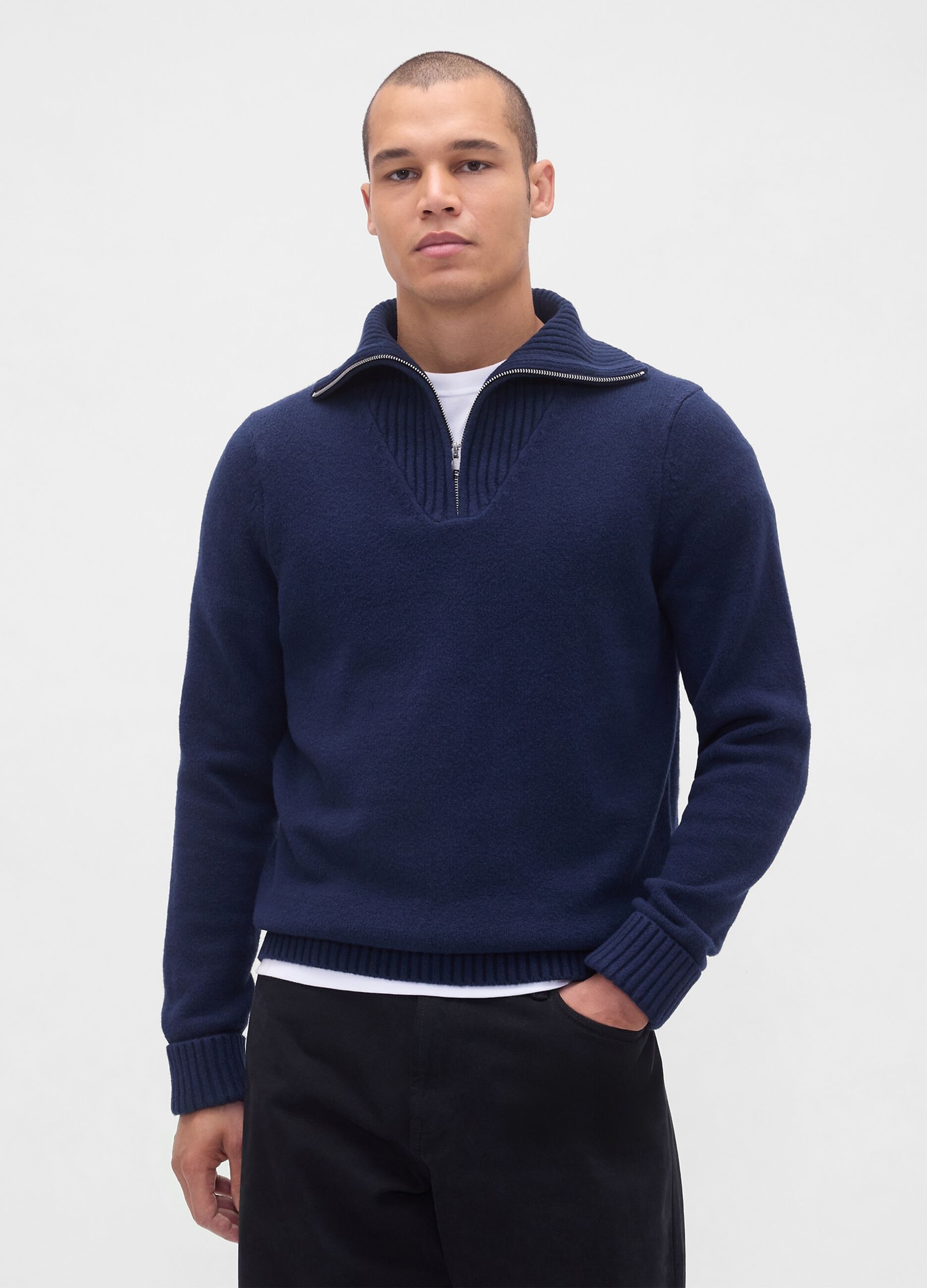 Men's Blue Cotton Blend Jumper