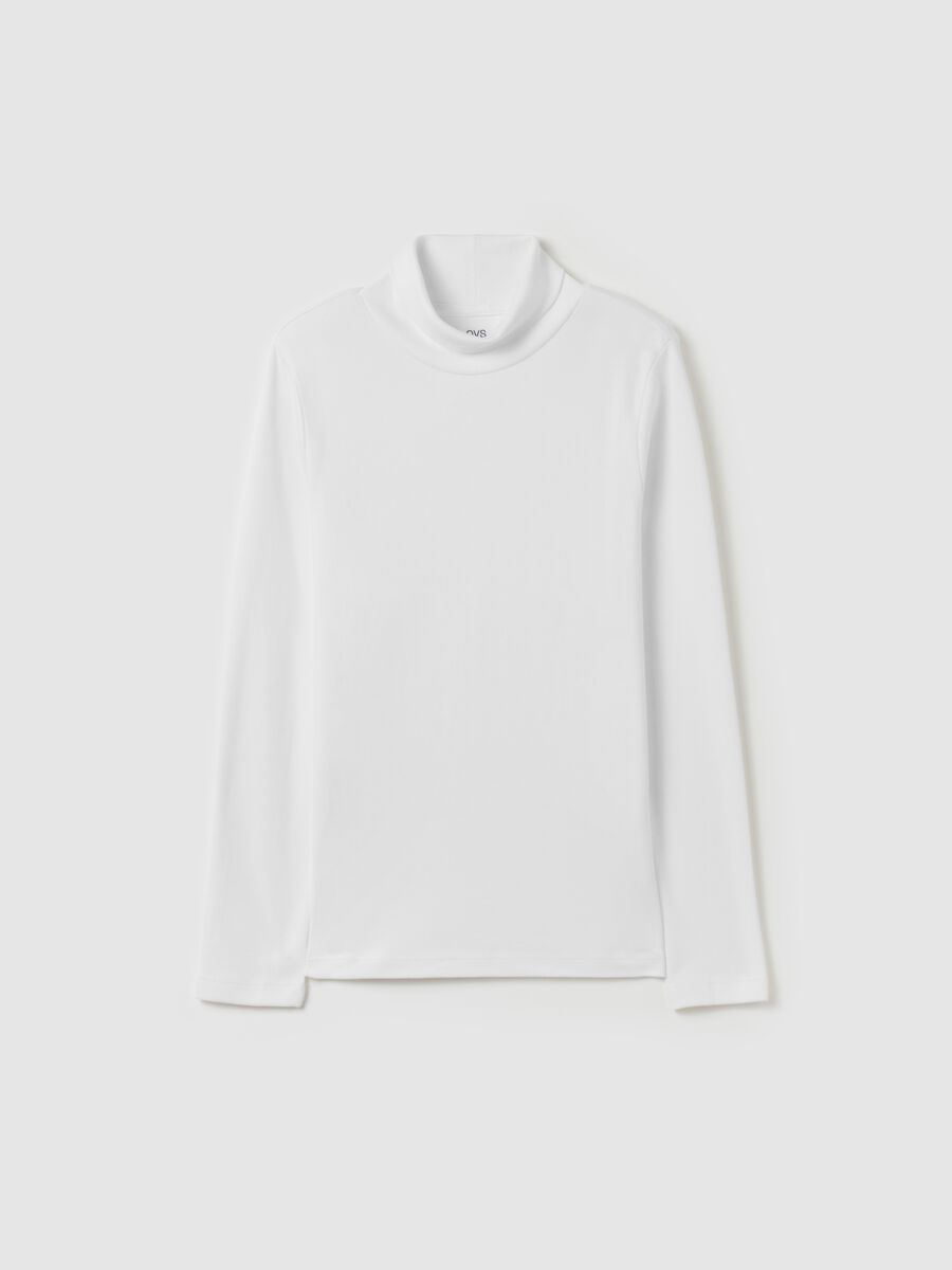 Cotton T-shirt with high neck_3