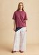 T-shirt viola in puro cotone a maniche corte_1