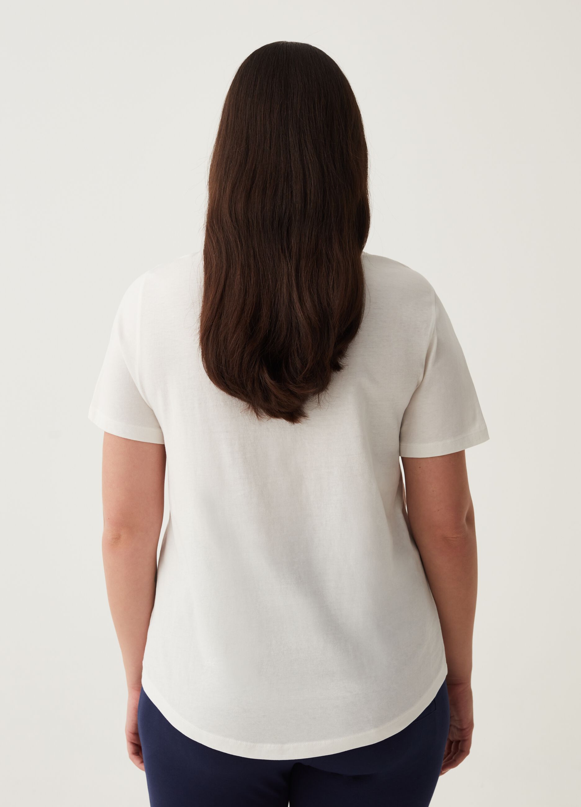 T-shirt in cotone con stampa Curvy_2
