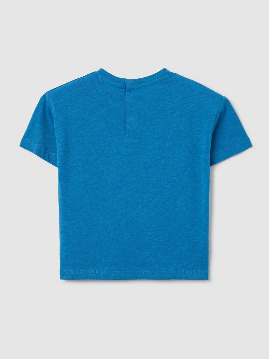 Blue T-shirt in organic cotton with pocket_1