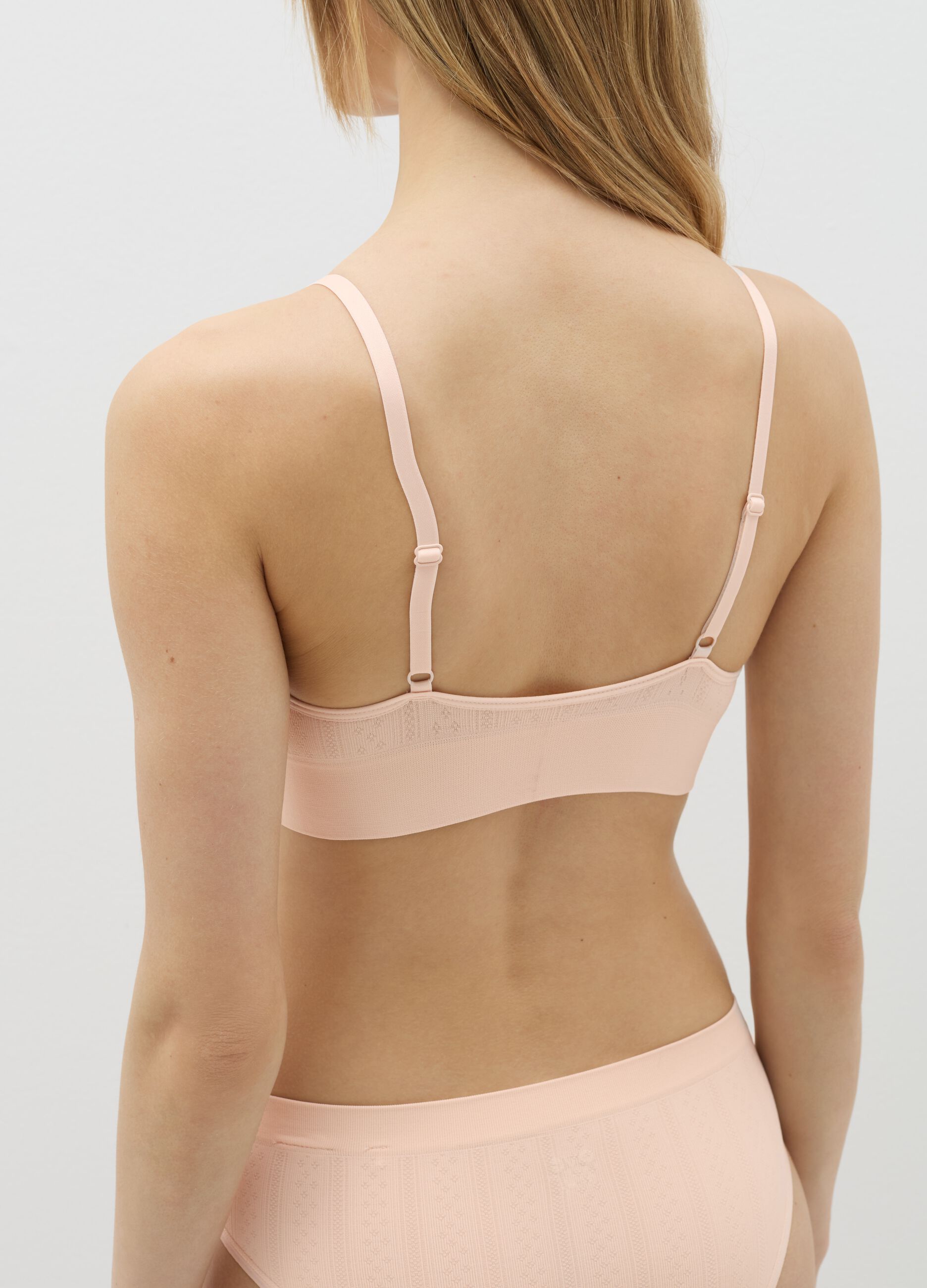 Pointelle bralette with spaghetti straps