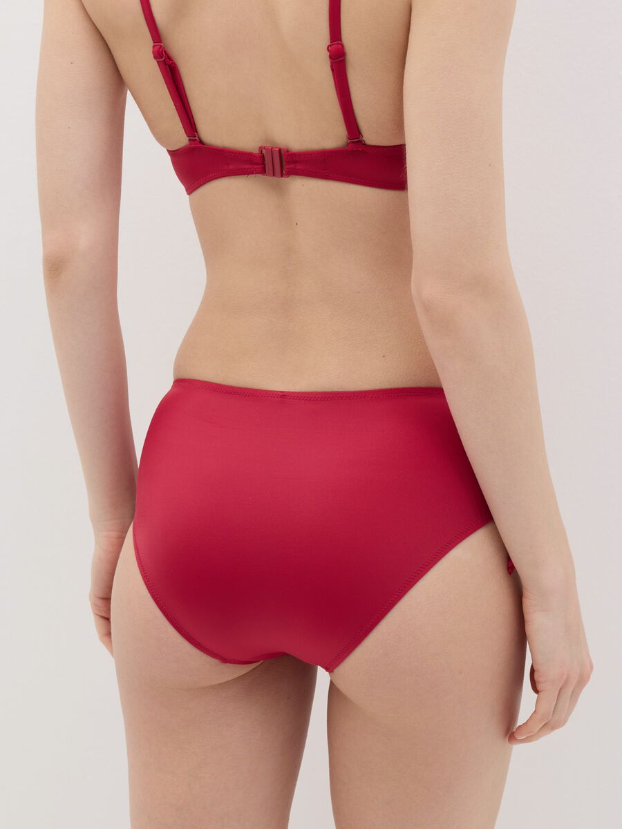Red bikini briefs with gathering_4