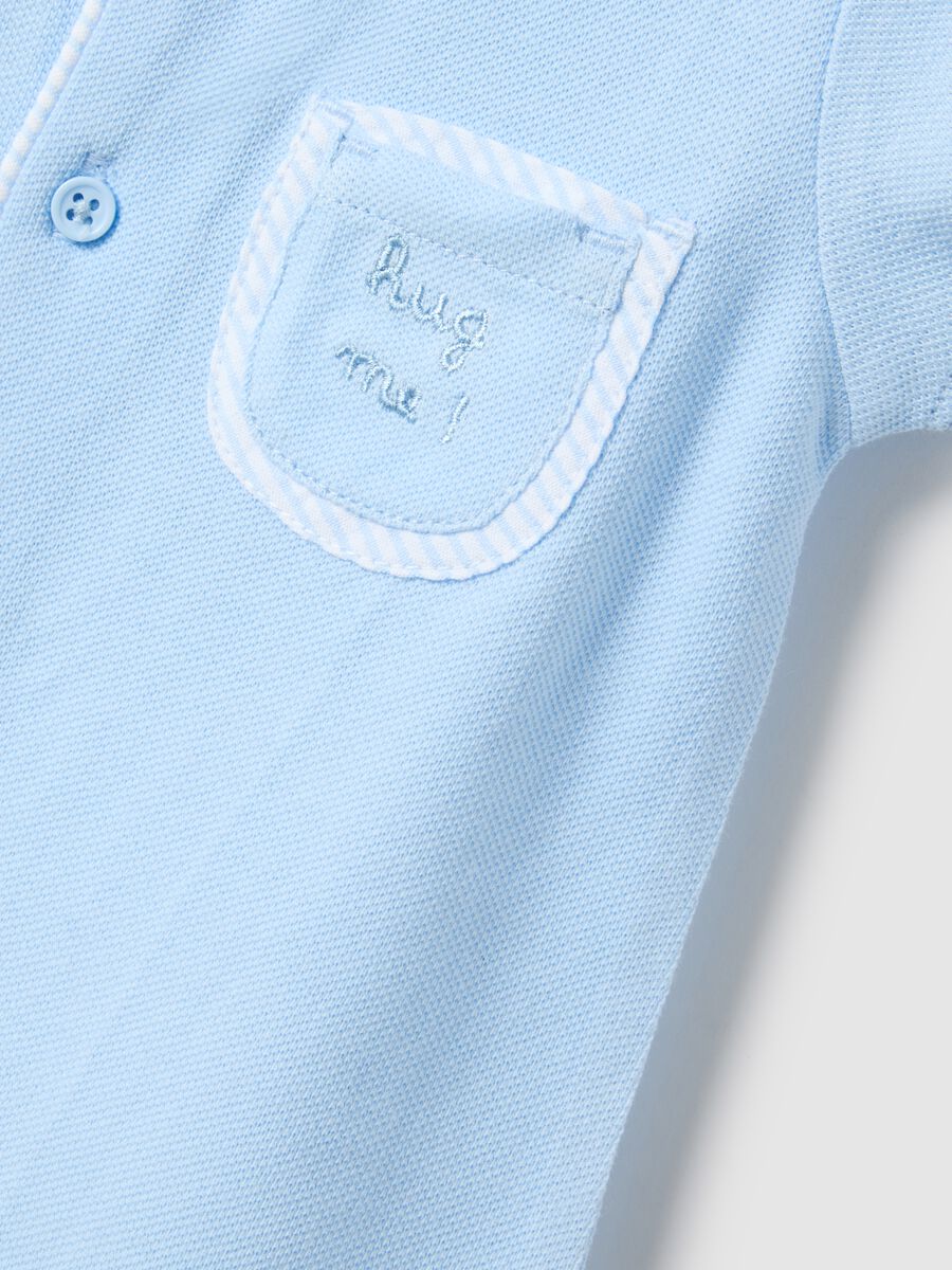 Baby blue cotton romper with pointed collar_3