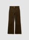 Green flared ribbed stretch-cotton trousers_4
