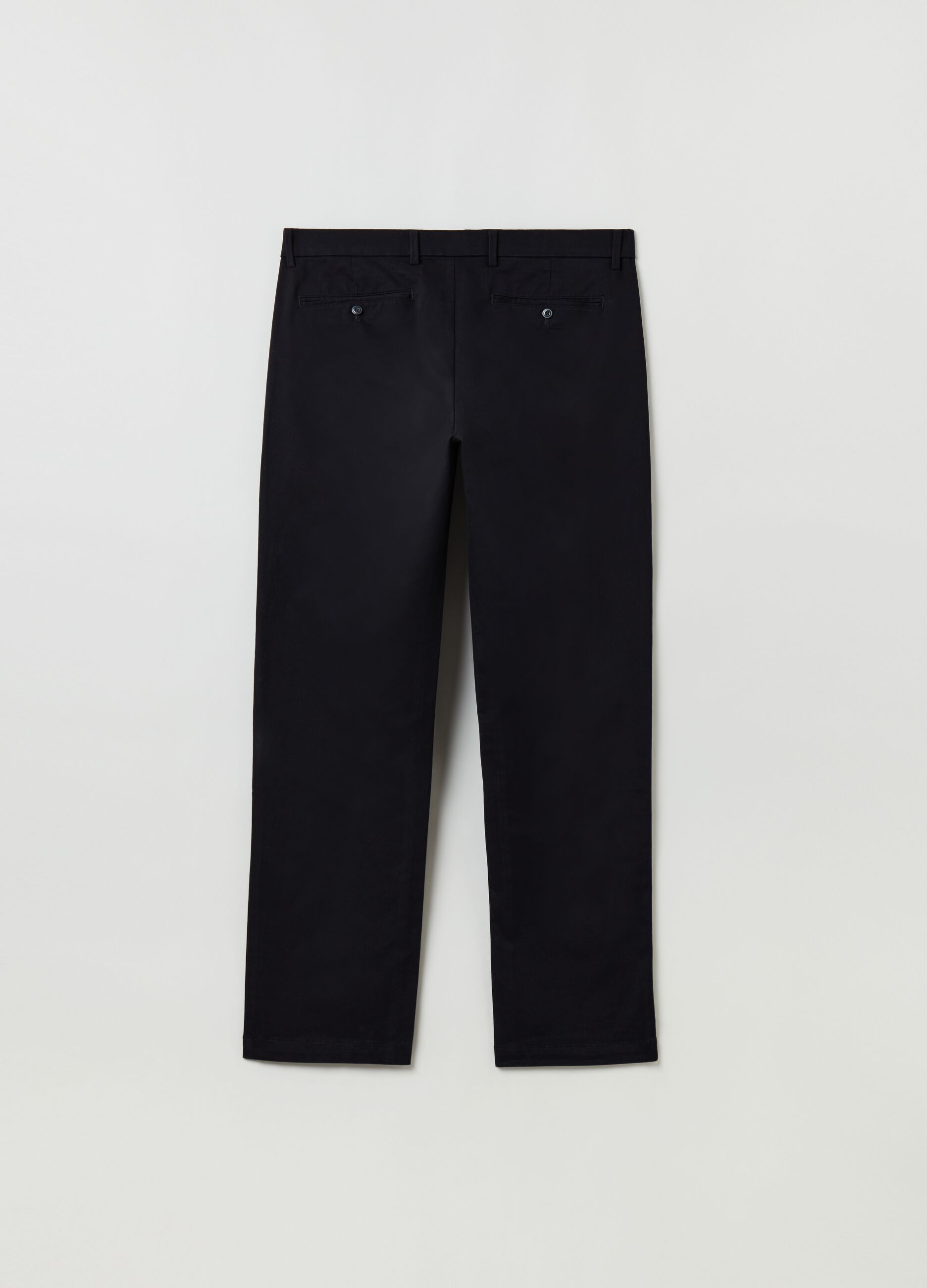 Pantaloni chino straight fit in cotone stretch