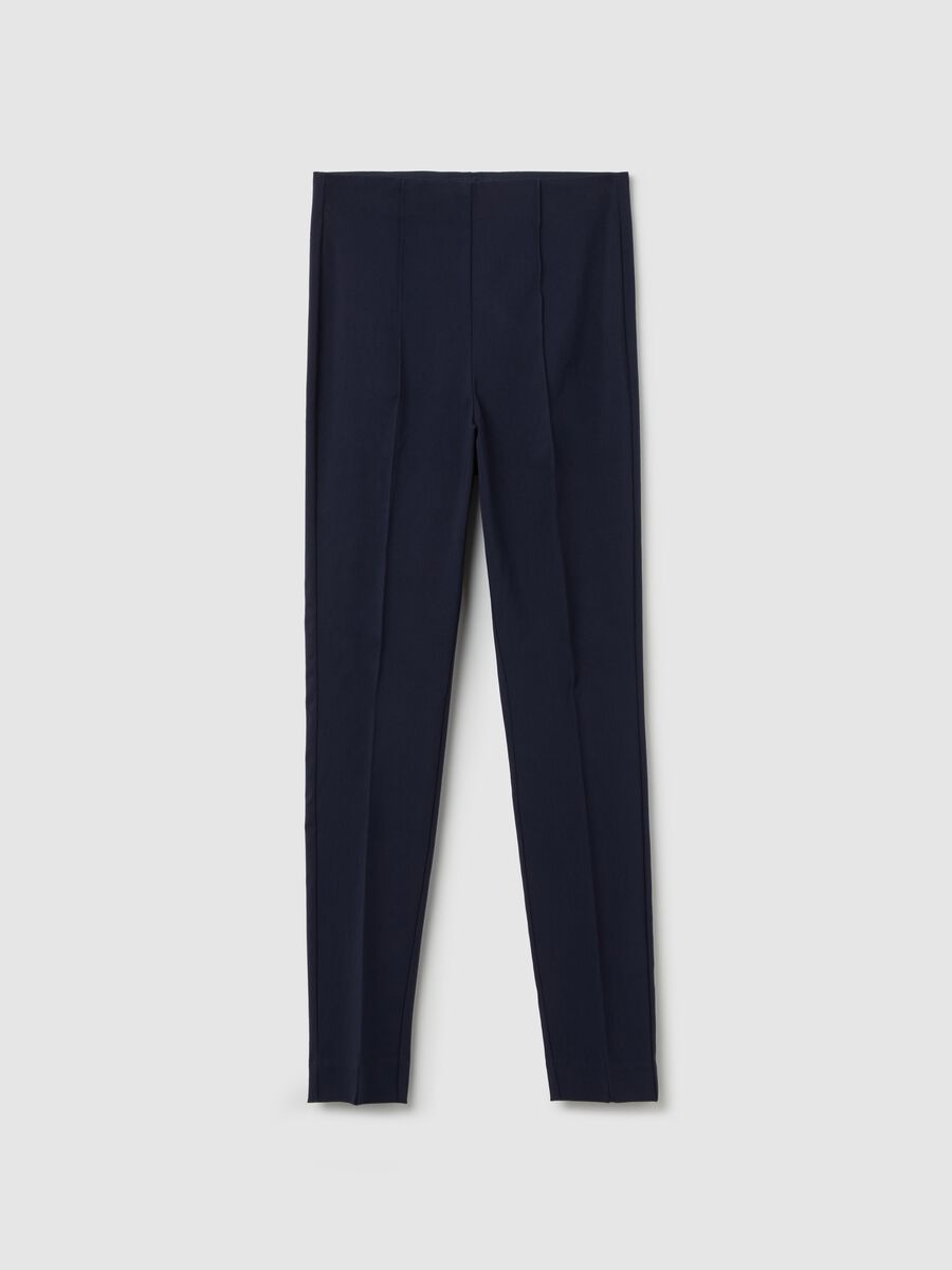 Cropped treggings with embossed seams_4