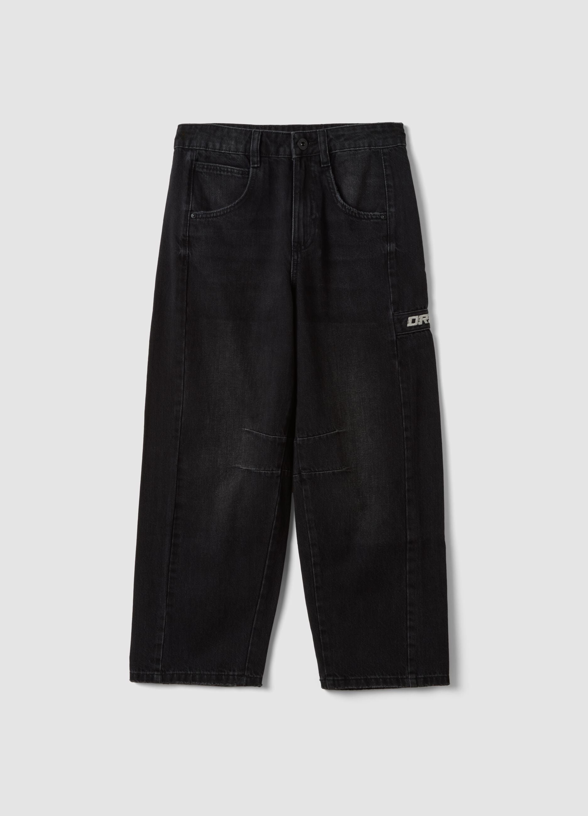 Jeans neri baggy fit in puro cotone