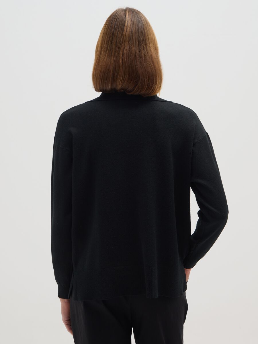 Black long-sleeve shirt with regular fit_2