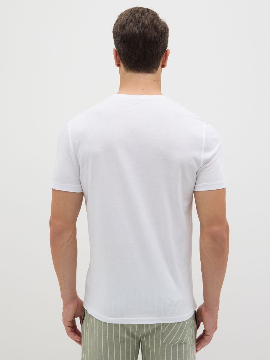 Men's pure cotton white regular fit T-shirt_3