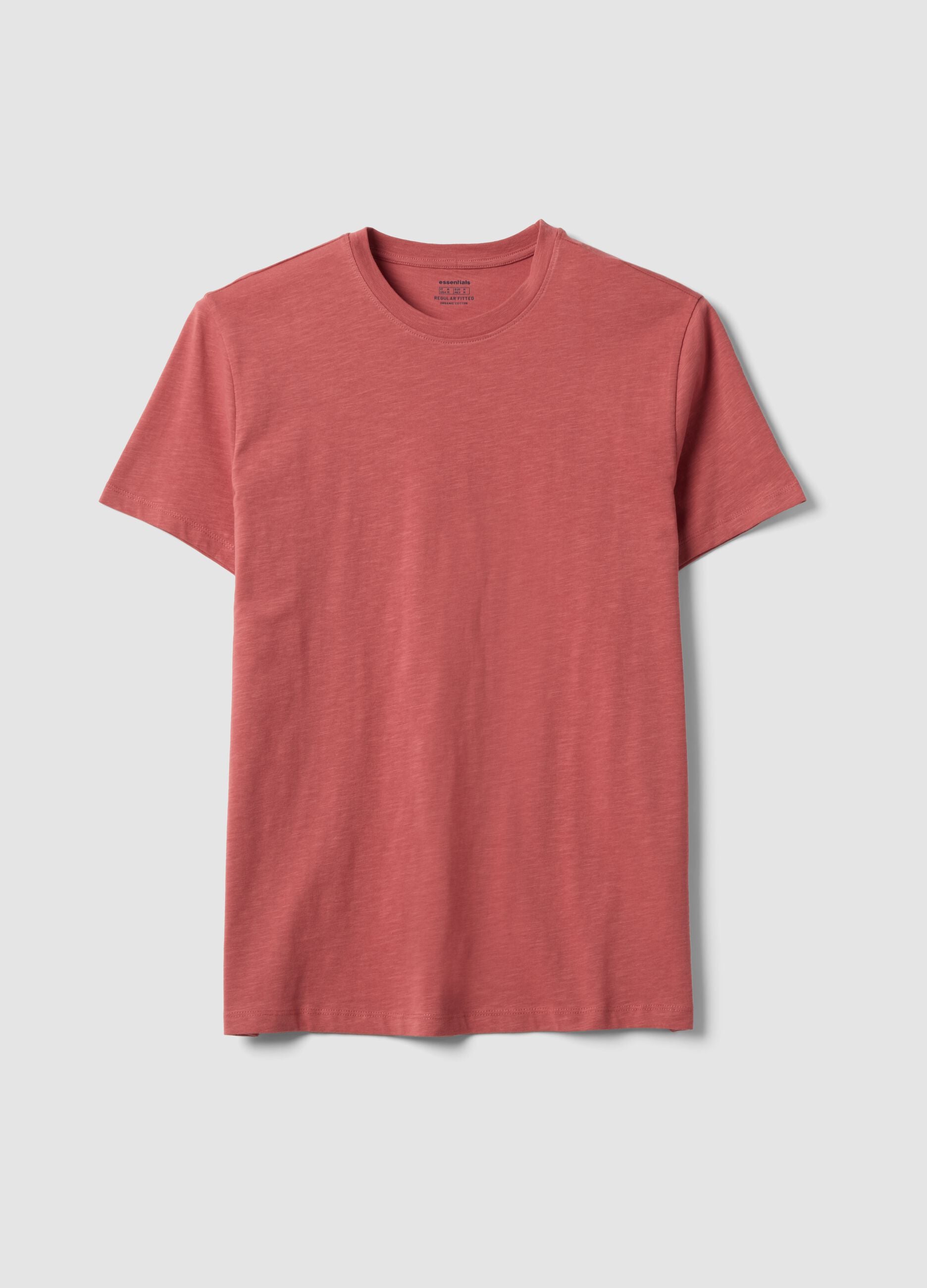 Pink pure cotton regular-fit short-sleeve T-shirt