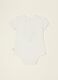 White baby girl bodysuit with floral details in stretch cotton_2
