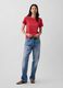 Red Crew Neck T-shirt in Pure Cotton Regular Fit_1