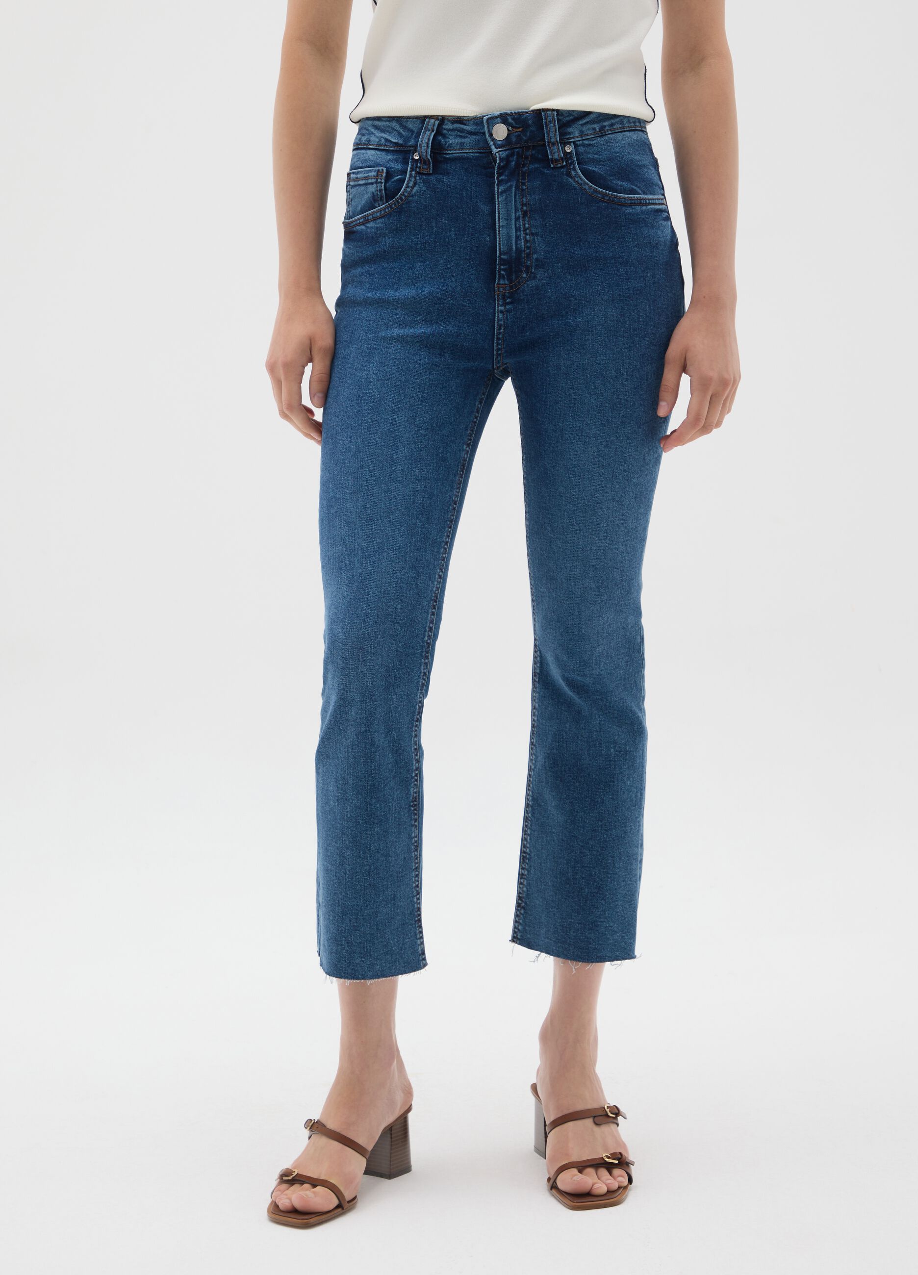 Women's Regular Fit Dark Blue Denim Jeans