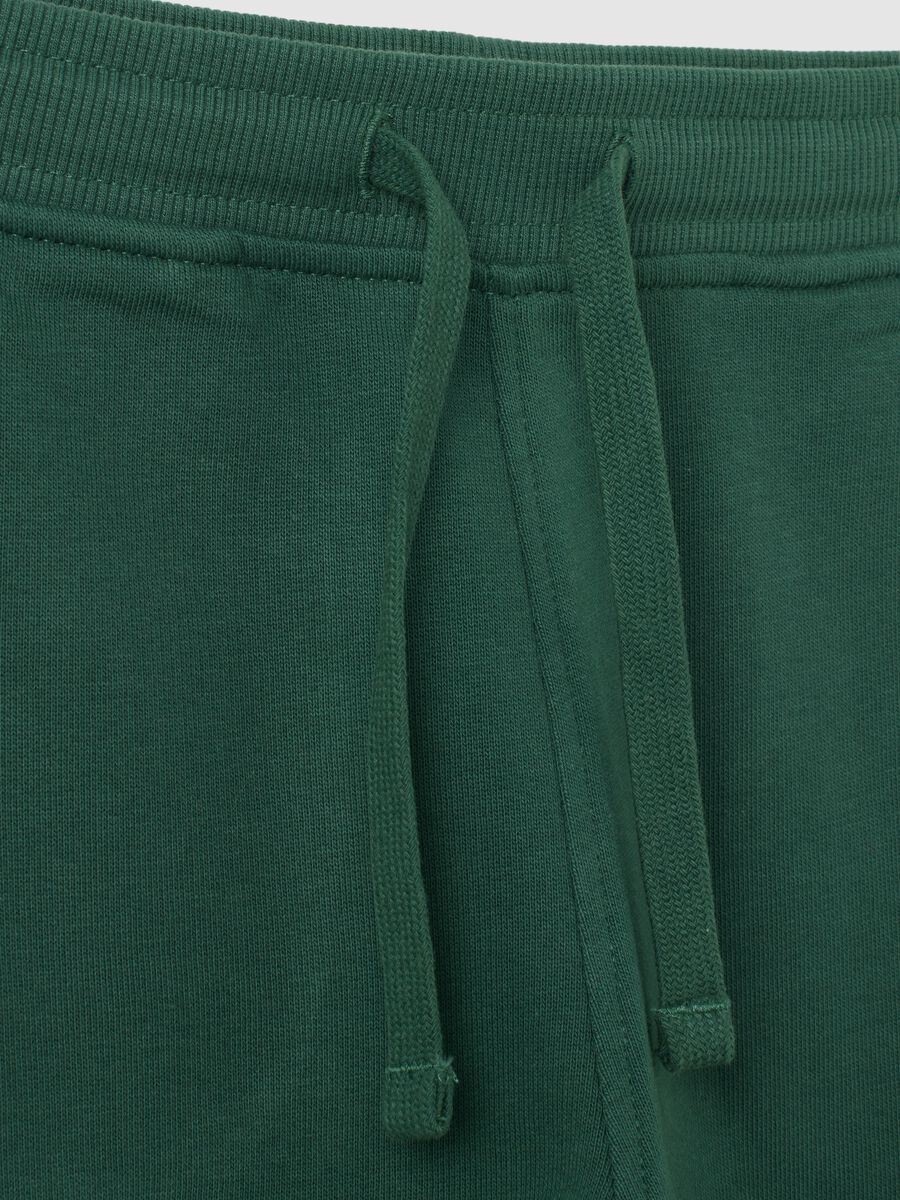 Children's green regular fit jogger trousers in pure cotton_2