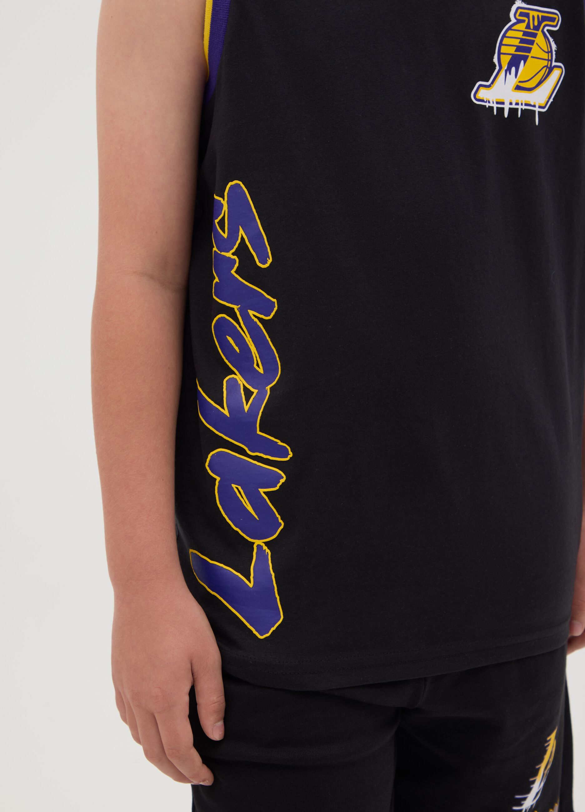 Black Lakers vest in pure cotton