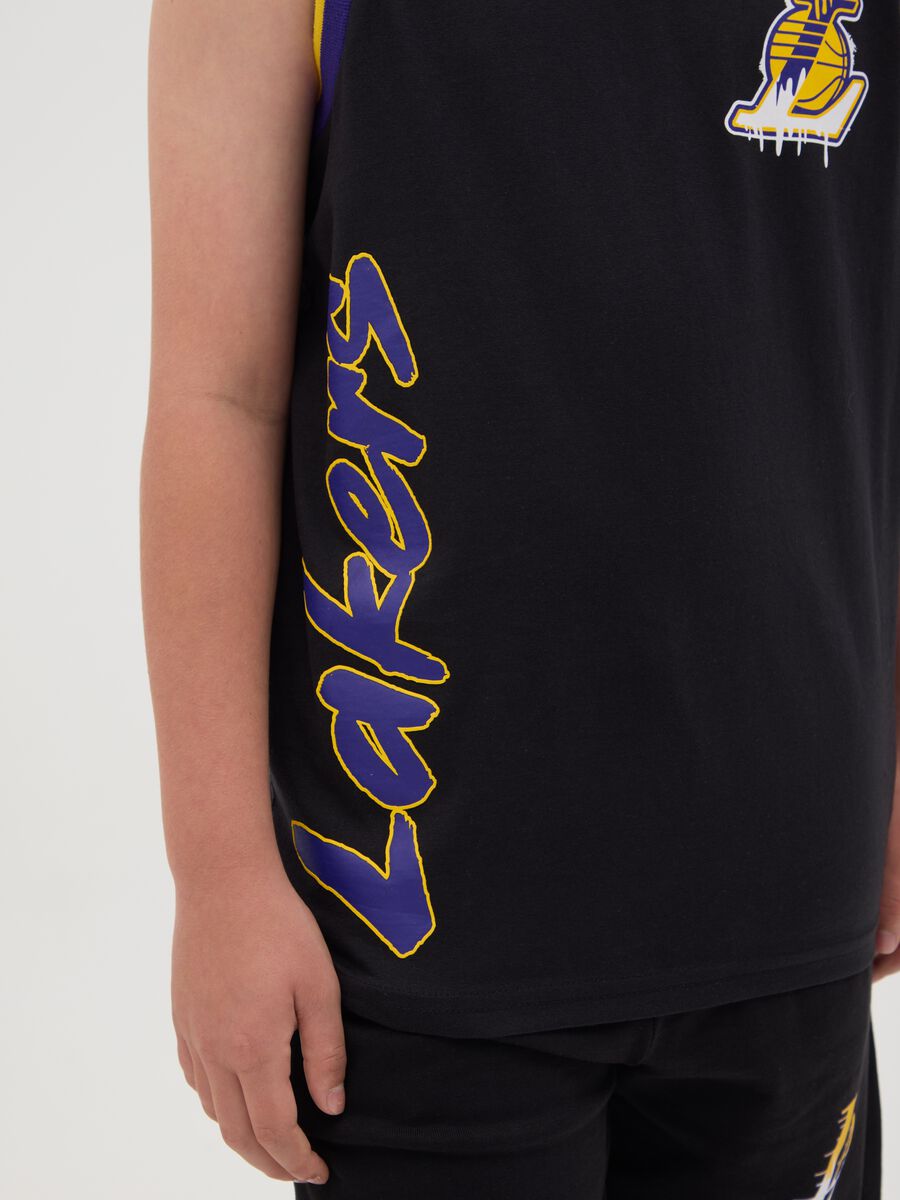 Black Lakers vest in pure cotton_1