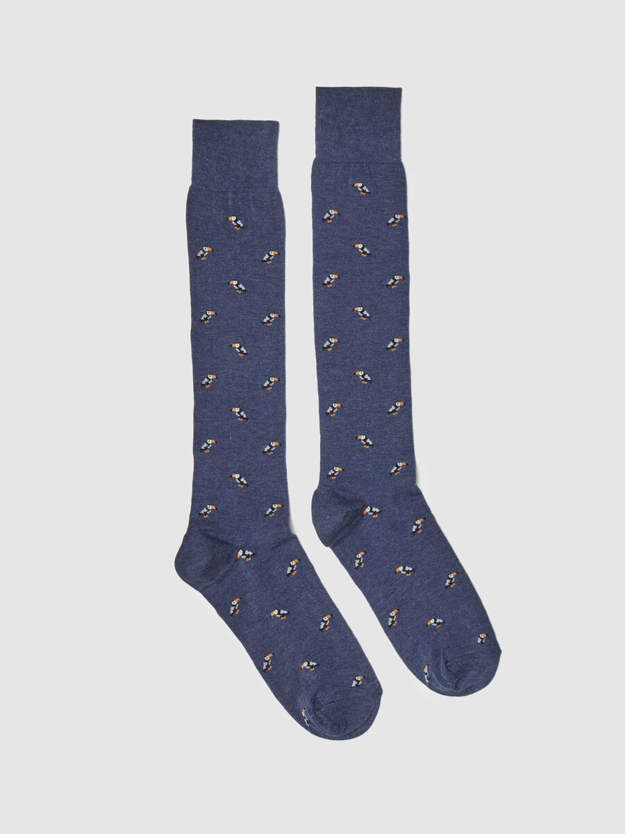 Long stretch viscose socks with design_0
